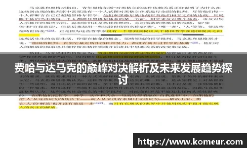 费哈与达马克的巅峰对决解析及未来发展趋势探讨